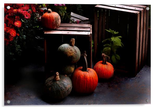 Autumn Squash Acrylic by Kathleen Stephens