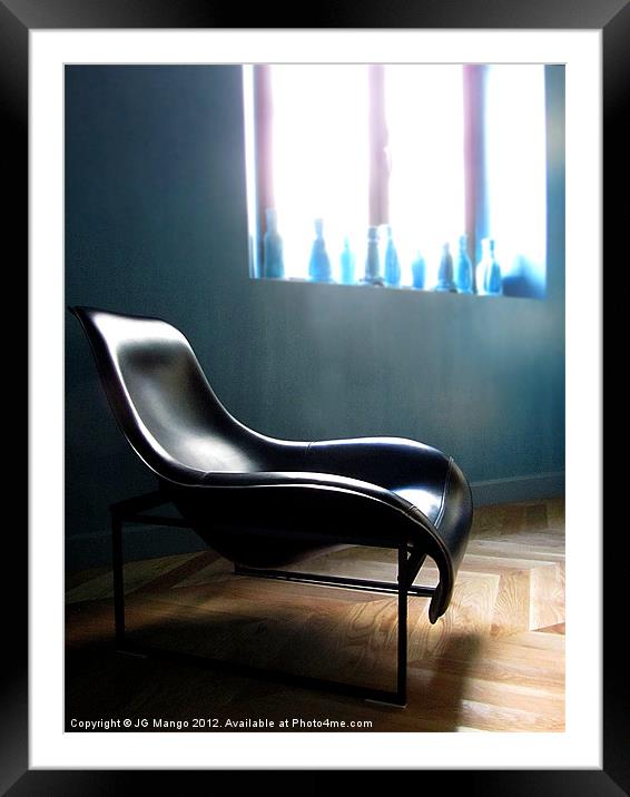 Seville Chair with Bottles Framed Mounted Print by JG Mango