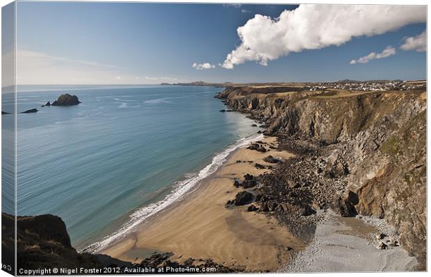 Ogof y Cae coastline Canvas Print by Creative Photography Wales