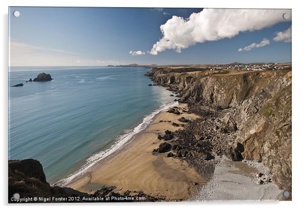 Ogof y Cae coastline Acrylic by Creative Photography Wales