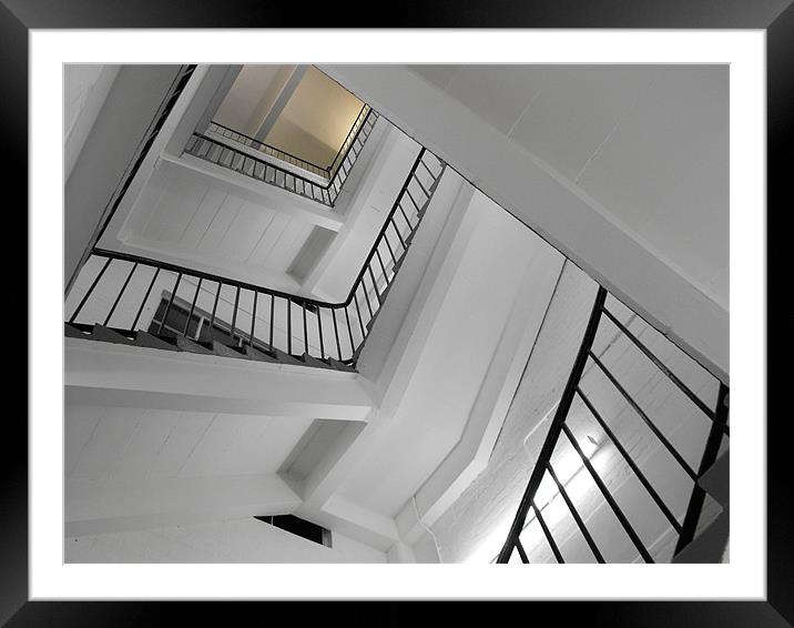 White stairs Framed Mounted Print by Jill Bain