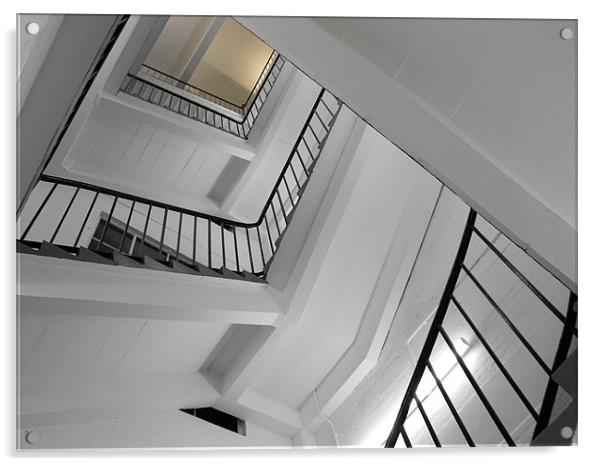 White stairs Acrylic by Jill Bain