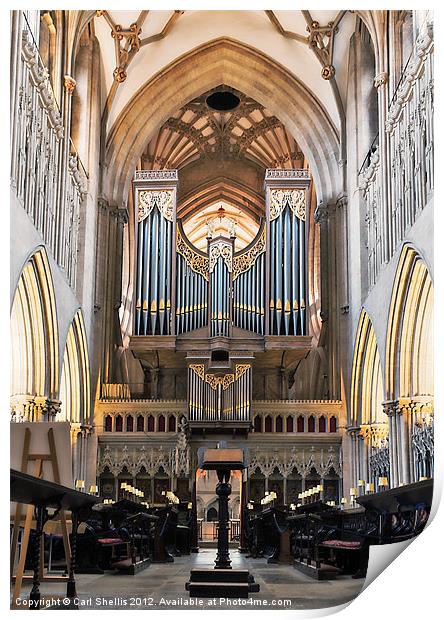 Wells Cathedral Print by Carl Shellis