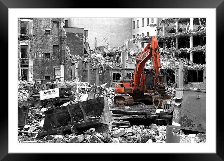 Demolition Framed Mounted Print by Jill Bain