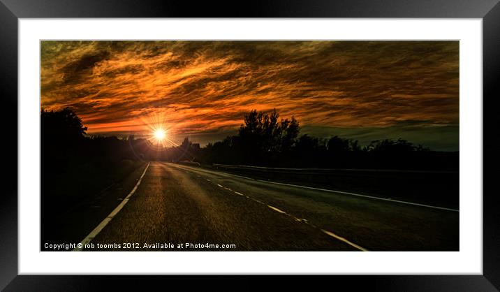 SUNSET DRIVE Framed Mounted Print by Rob Toombs