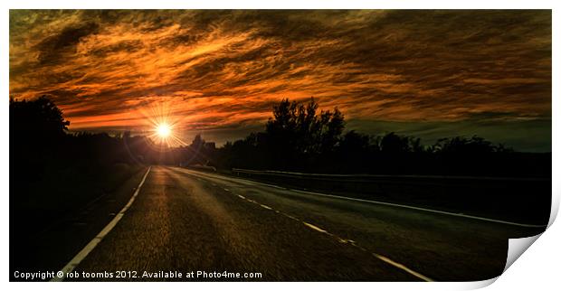 SUNSET DRIVE Print by Rob Toombs
