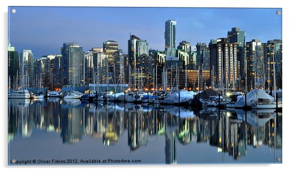 Coal Harbour at Sunset Acrylic by Oliver Firkins