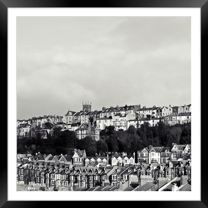 Homes on a hill Framed Mounted Print by Sharon Lisa Clarke