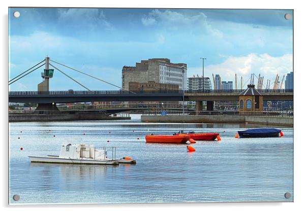 Docklands Landscape Acrylic by Richard Thomas