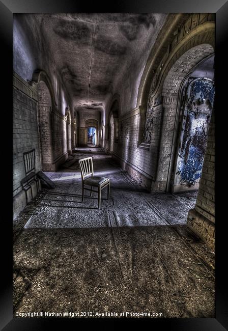 Old chair old hallway Framed Print by Nathan Wright
