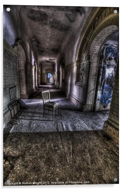 Old chair old hallway Acrylic by Nathan Wright