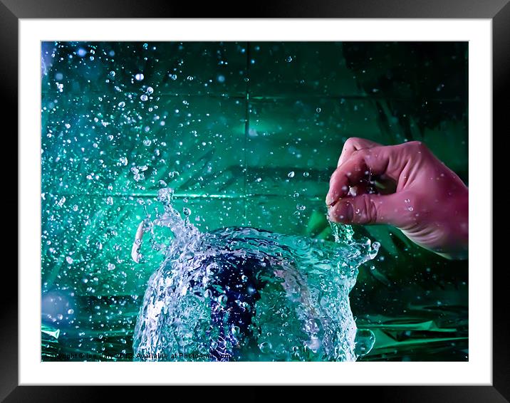 Burst of a water balloon. Framed Mounted Print by Lee Daly