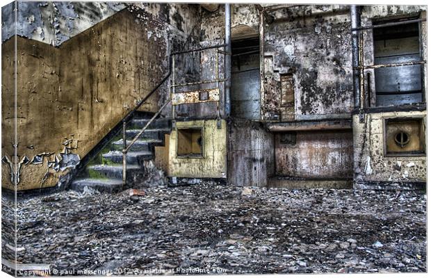 Abandoned Factory Building Canvas Print by Paul Messenger