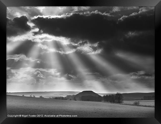 Silbury Hill sunburst Framed Print by Creative Photography Wales