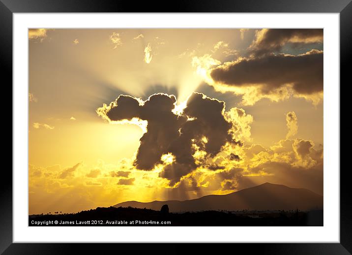 Sunburst Over Lanzarote Framed Mounted Print by James Lavott