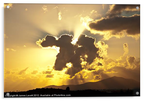 Sunburst Over Lanzarote Acrylic by James Lavott