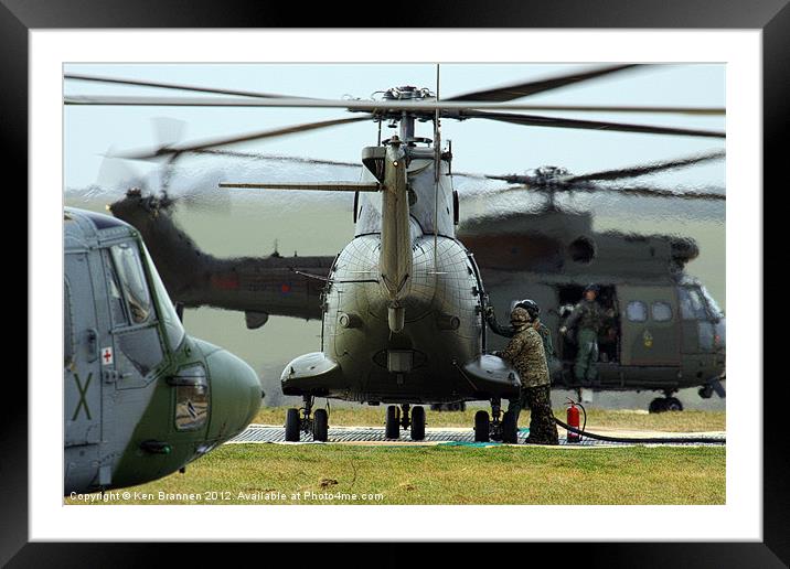 Refuelling Helicopters Framed Mounted Print by Oxon Images