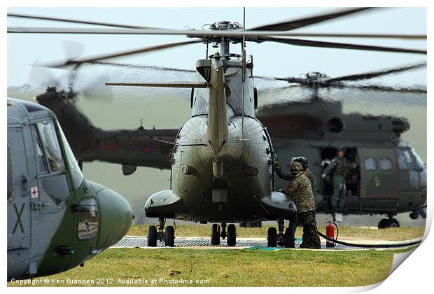 Refuelling Helicopters Print by Oxon Images