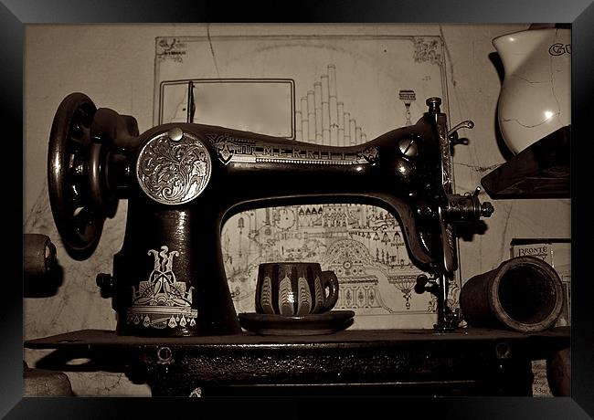 OLD SEWING MACHINE Framed Print by radoslav rundic