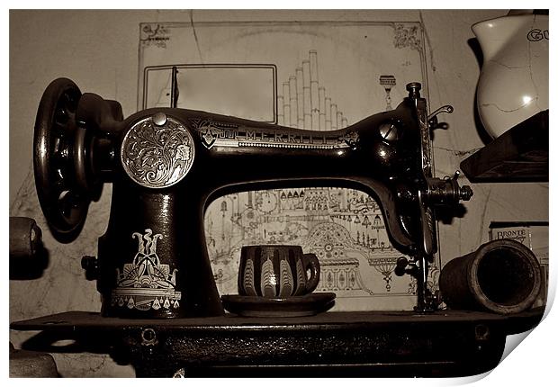 OLD SEWING MACHINE Print by radoslav rundic