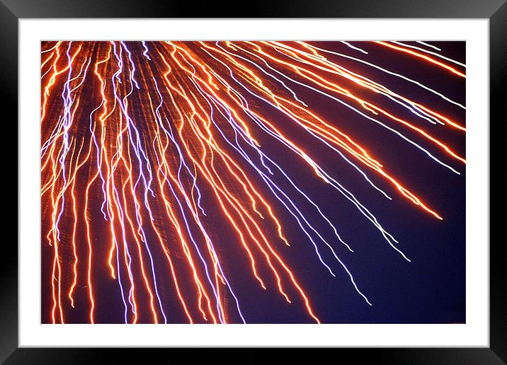 Fireworks Framed Mounted Print by Larry Stolle