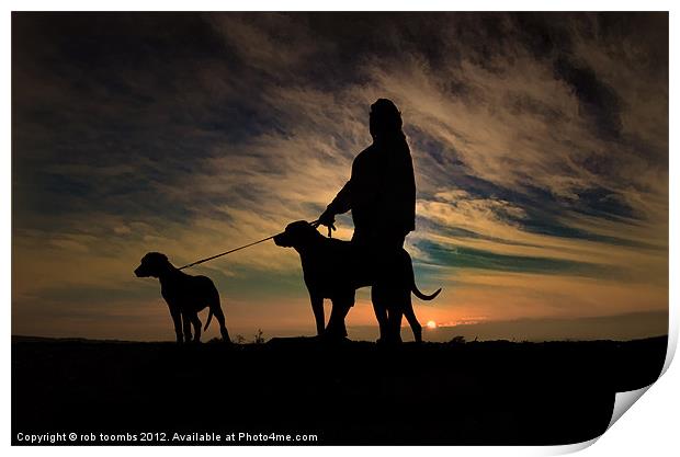 WATCHING THE SUN SET Print by Rob Toombs