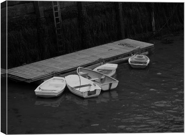 Boats in Whitby Harbour Canvas Print by Elizabeth Wilson-Stephen