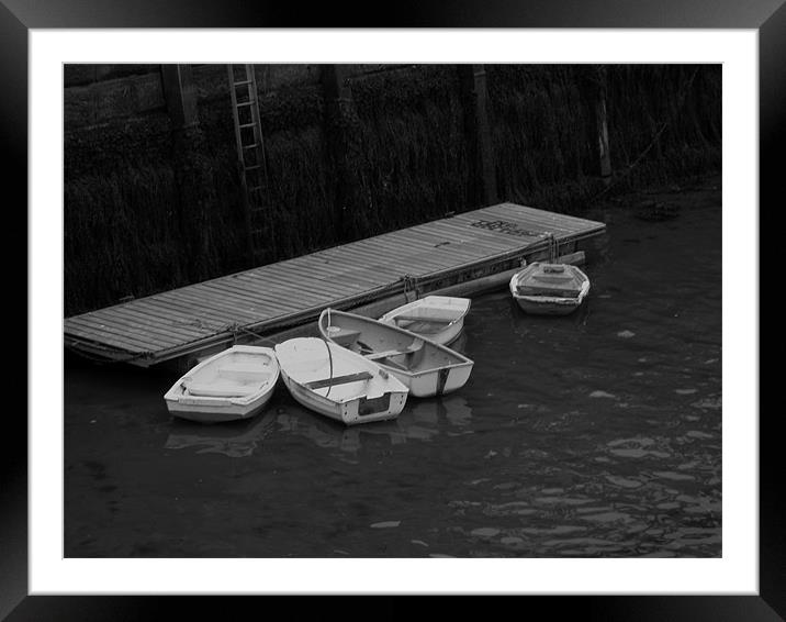 Boats in Whitby Harbour Framed Mounted Print by Elizabeth Wilson-Stephen