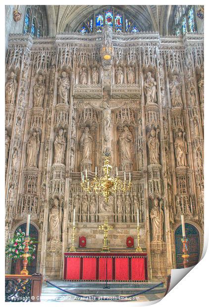 Winchester Cathedral High Altar Print by Chris Day