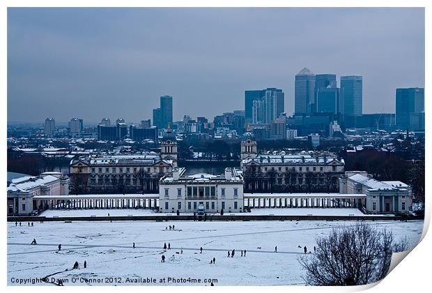 Royal Greenwich Snow Print by Dawn O'Connor
