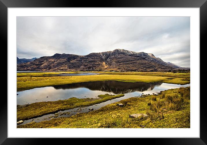 Torridon Bay and Liatach Framed Mounted Print by Jacqi Elmslie