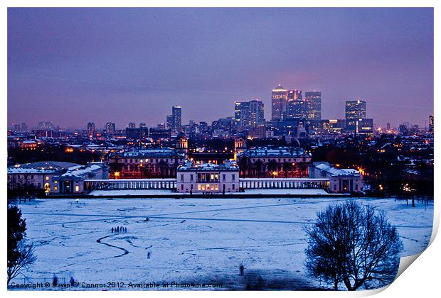 Royal Greenwich Snow Print by Dawn O'Connor
