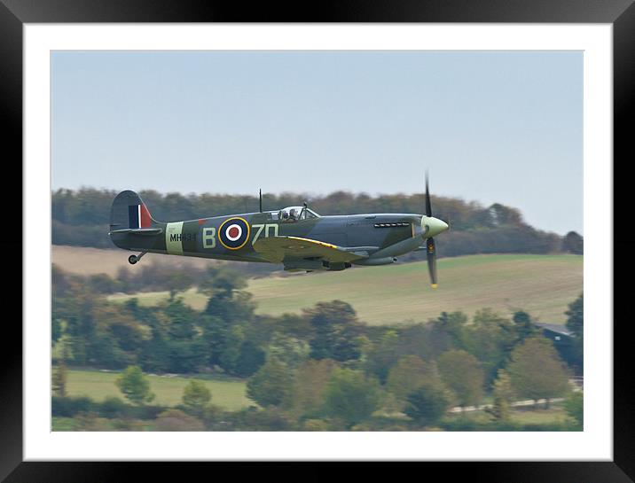 Low level Spitfire Framed Mounted Print by Richard Thomas
