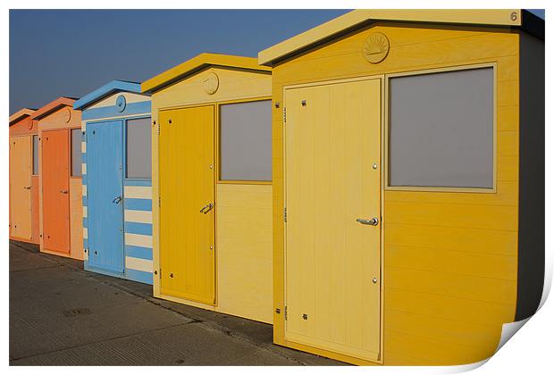 Beach Hut No 6 Print by Phil Clements