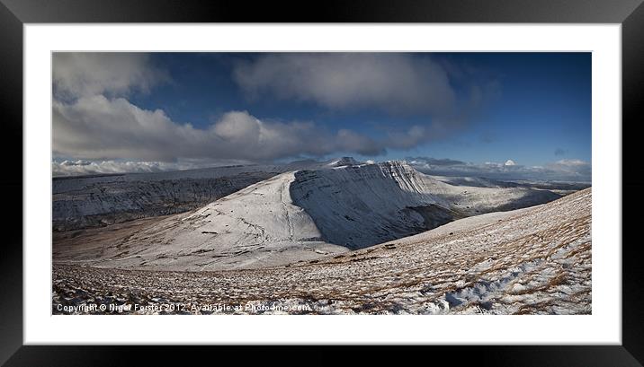 Pen y Fan winter scene Framed Mounted Print by Creative Photography Wales