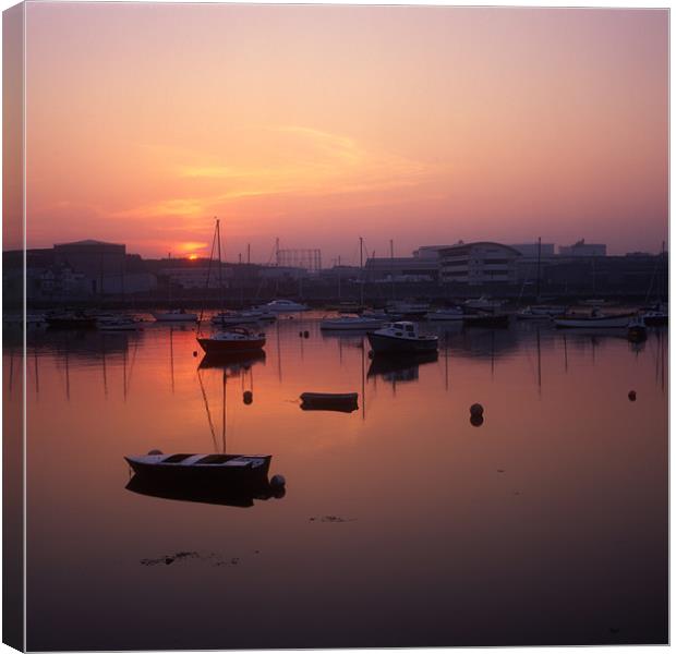 Last light over Plymouth Canvas Print by Simon Armstrong