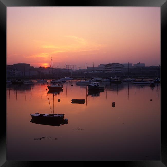 Last light over Plymouth Framed Print by Simon Armstrong