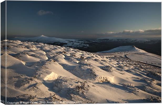 Black mountains winter panorama Canvas Print by Creative Photography Wales