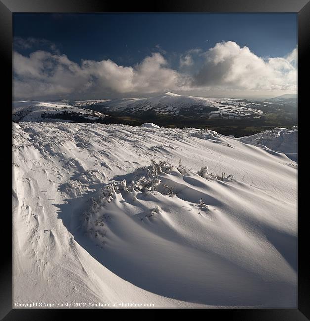 Snow swirls, Sugar Loaf Framed Print by Creative Photography Wales