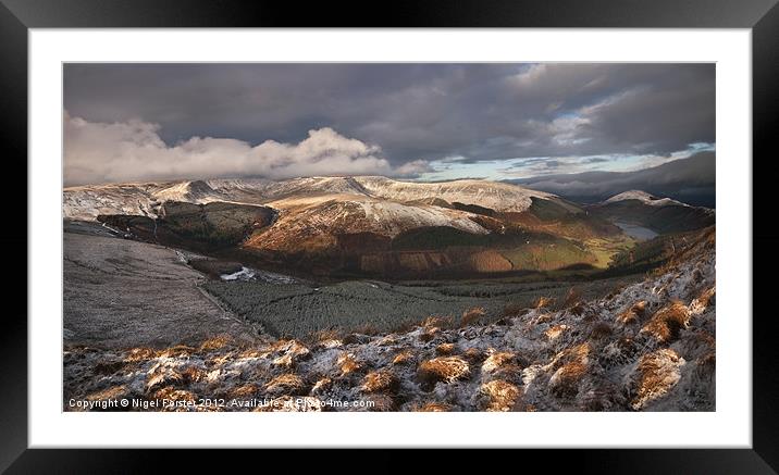 Brecon Beacons winter panorama Framed Mounted Print by Creative Photography Wales