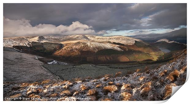 Brecon Beacons winter panorama Print by Creative Photography Wales