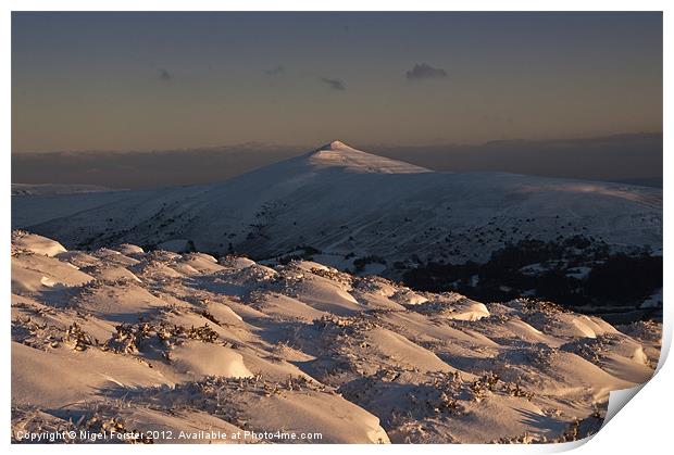 Sugar Loaf winter view Print by Creative Photography Wales