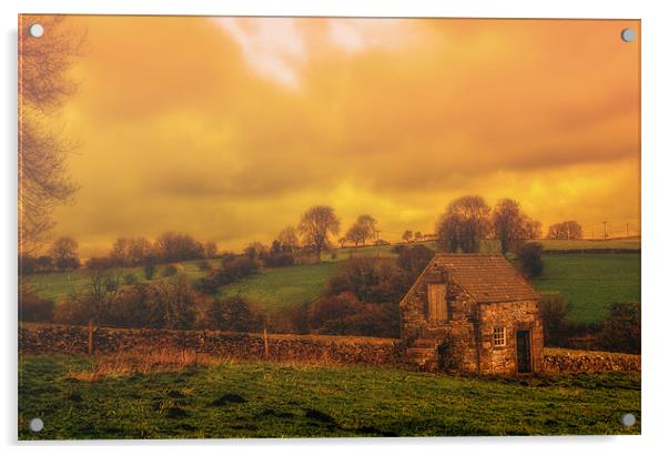 Misty morning on Bonsall Moor Acrylic by Alan Matkin