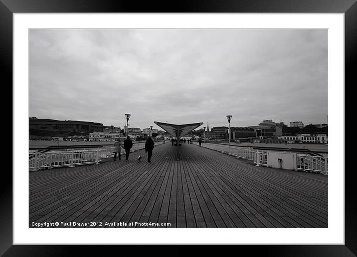 A walk on the pier at Bournemouth Framed Mounted Print by Paul Brewer