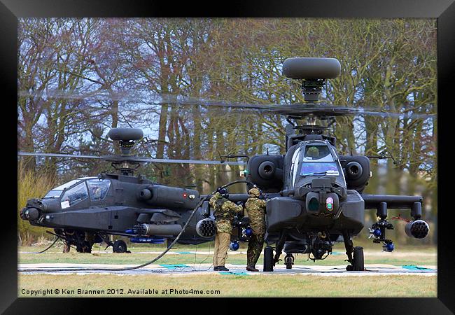 AH64 Apaches refuelling Framed Print by Oxon Images