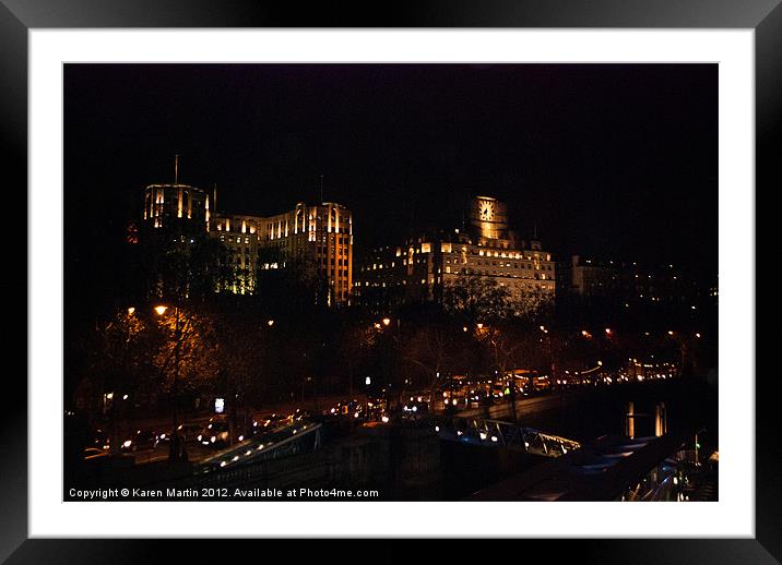 Shell Mex at Night Framed Mounted Print by Karen Martin