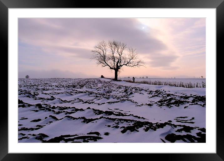 A Winter's Sunset Framed Mounted Print by Sarah Couzens