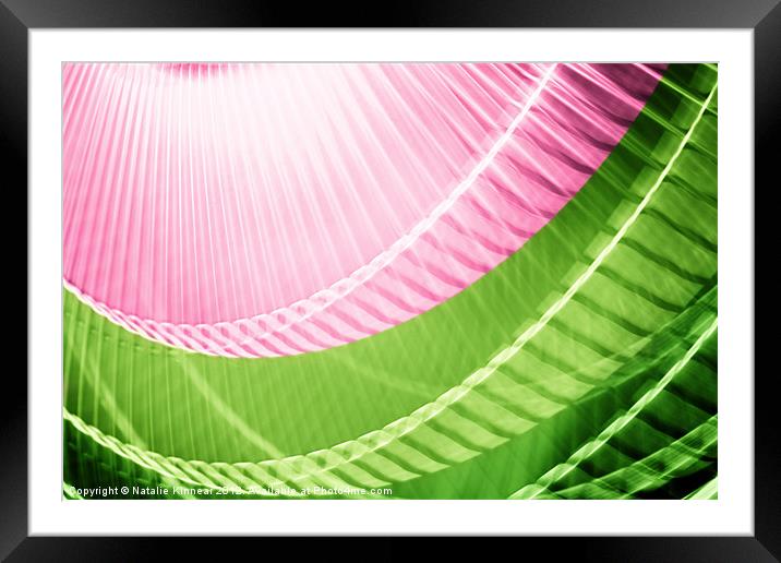Pink and Green Abstract Wall Art Framed Mounted Print by Natalie Kinnear