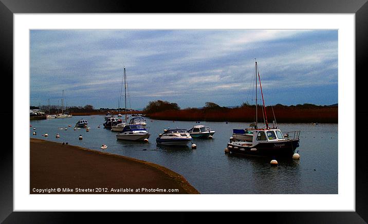 Boats on the river. Framed Mounted Print by Mike Streeter