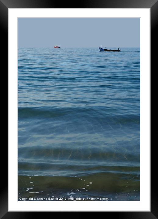 Boat out to Sea Palolem Framed Mounted Print by Serena Bowles
